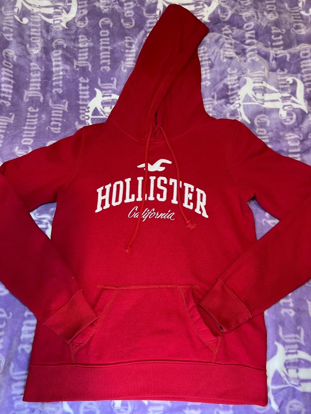 Hollister California Red Logo Pullover Hoodie XS